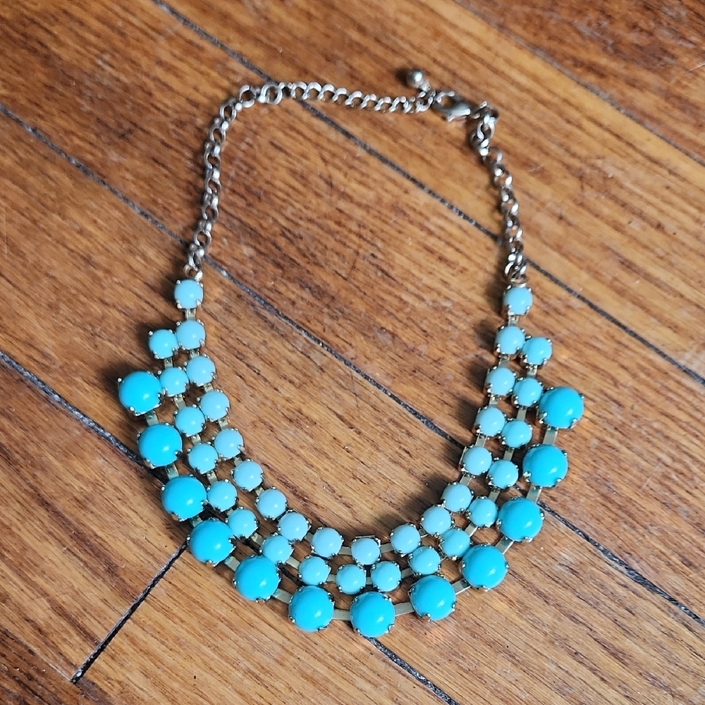 Forever 21 Teal Ombre Statement Necklace
